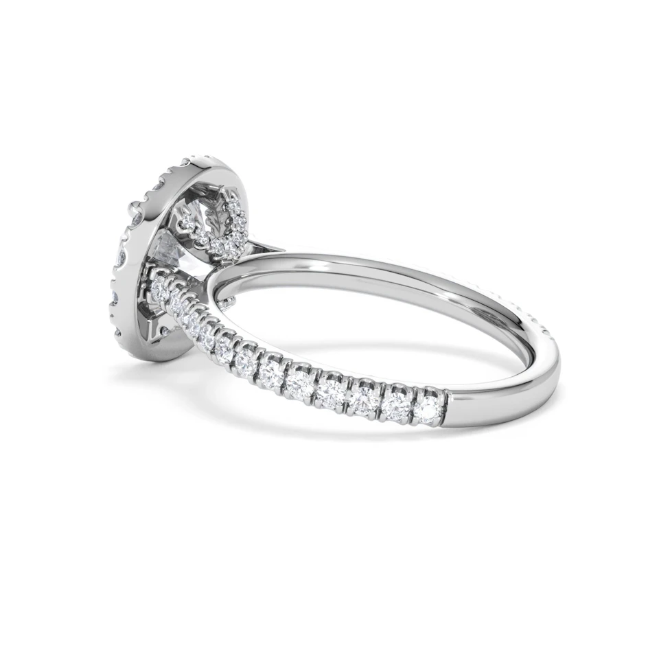 2.80ct Reina Lab Diamond Halo Engagement Ring in Platinum F/VS1