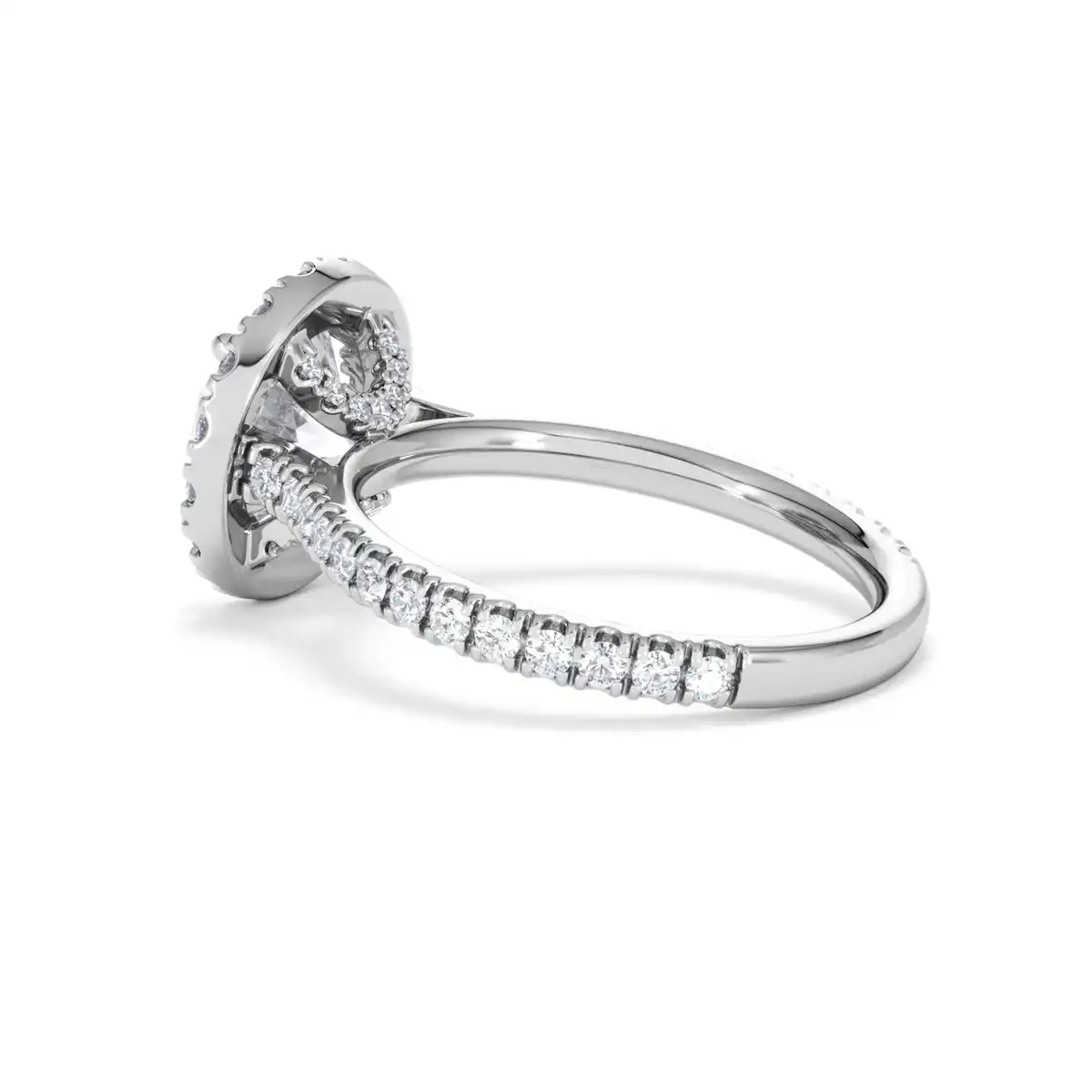 2.80ct Reina Lab Diamond Halo Engagement Ring in 18K White Gold F/VS1