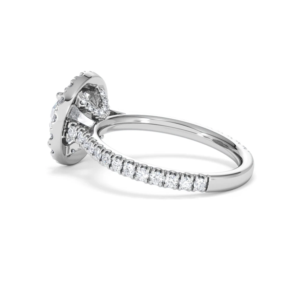 2.80ct Reina Lab Diamond Halo Engagement Ring in Platinum F/VS1
