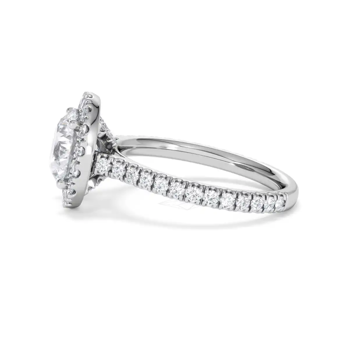 2.80ct Reina Lab Diamond Halo Engagement Ring in 18K White Gold F/VS1