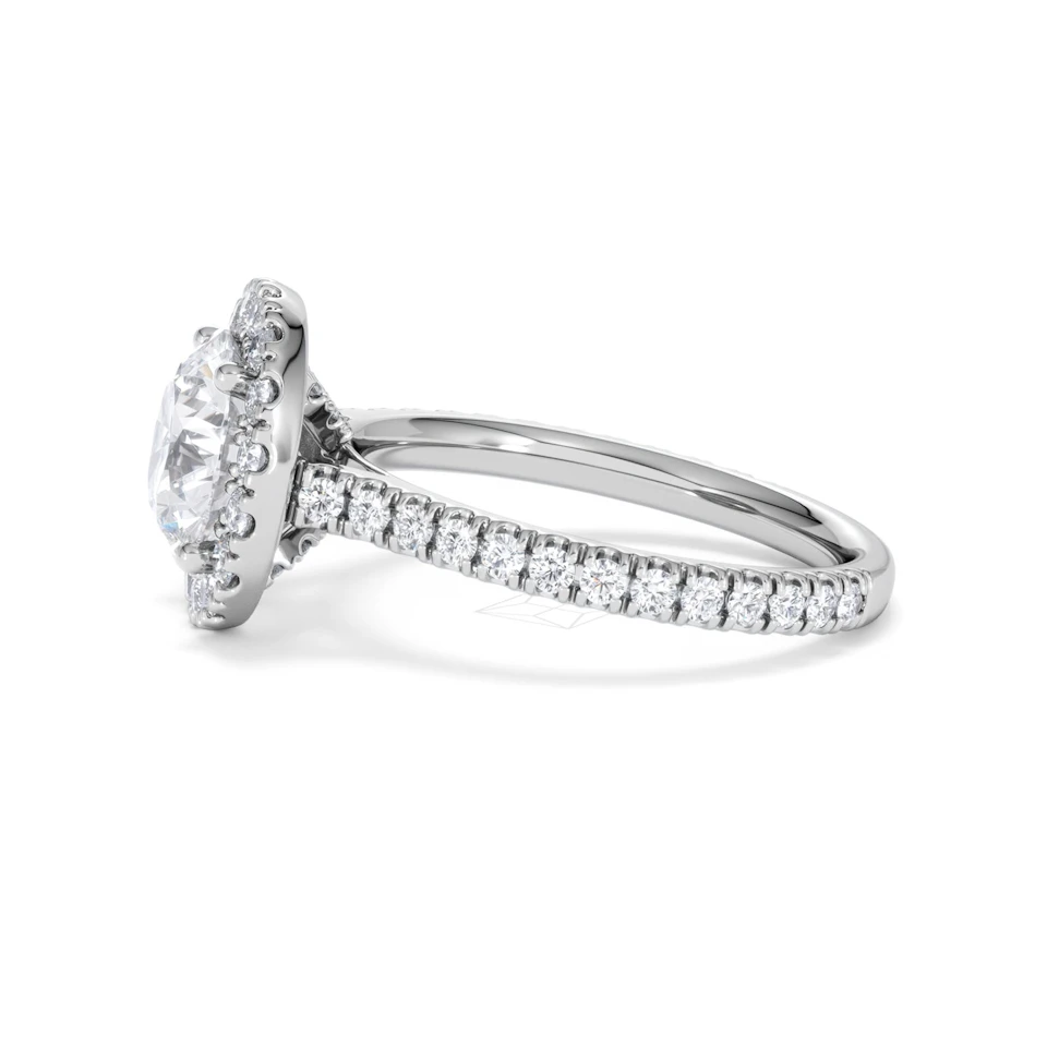 2.80ct Reina Lab Diamond Halo Engagement Ring in Platinum F/VS1