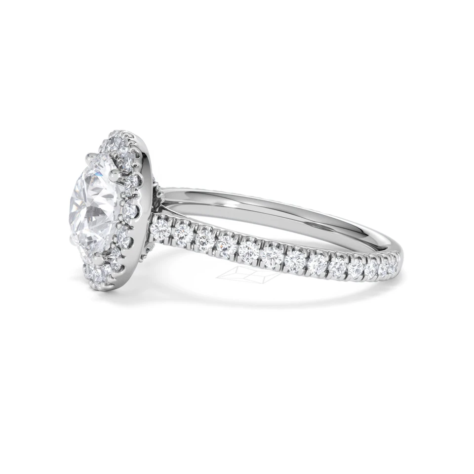 2.80ct Reina Lab Diamond Halo Engagement Ring in Platinum F/VS1