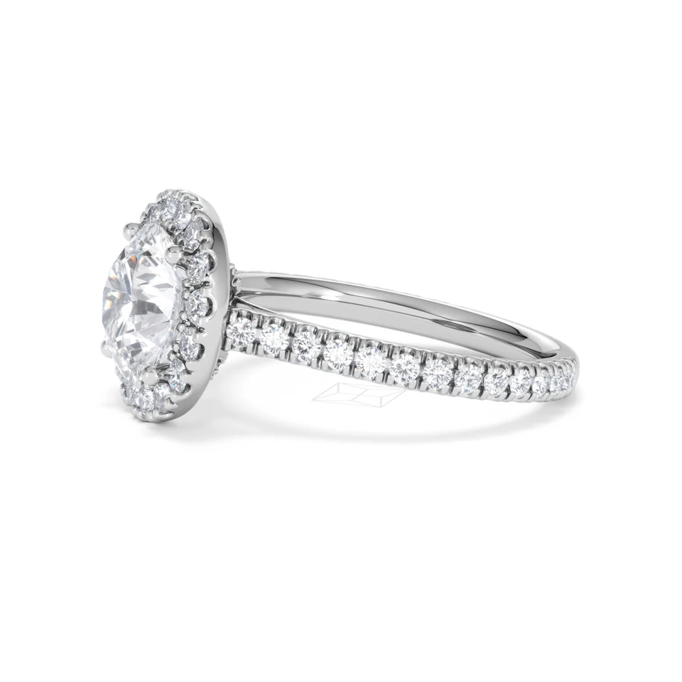 2.80ct Reina Lab Diamond Halo Engagement Ring in Platinum F/VS1