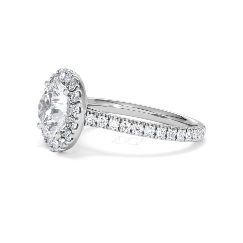 2.80ct Reina Lab Diamond Halo Engagement Ring in Platinum F/VS1