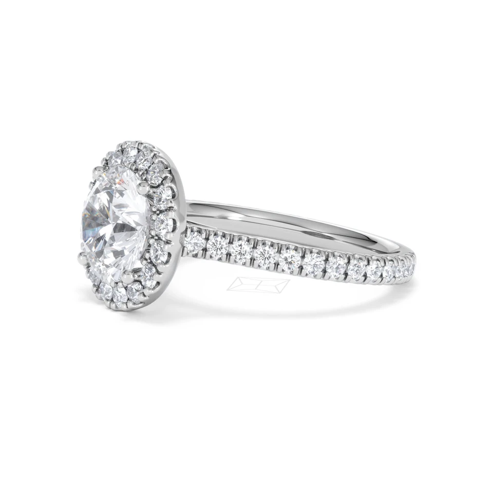 2.80ct Reina Lab Diamond Halo Engagement Ring in Platinum F/VS1