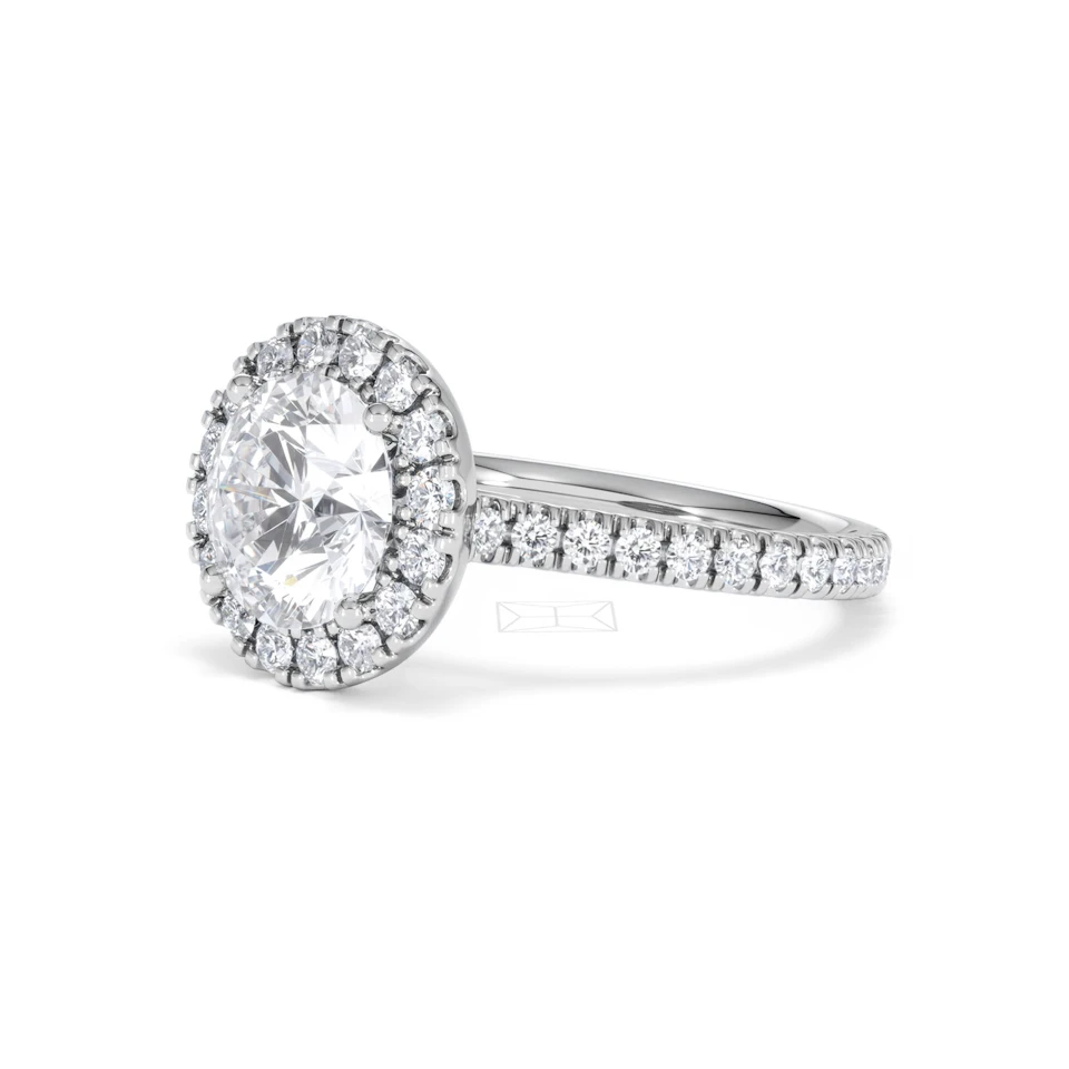 2.80ct Reina Lab Diamond Halo Engagement Ring in Platinum F/VS1