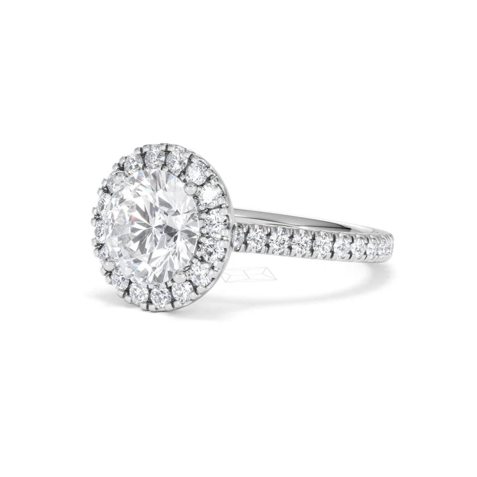 2.80ct Reina Lab Diamond Halo Engagement Ring in Platinum F/VS1