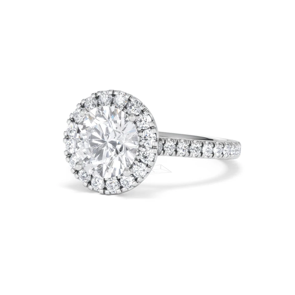 2.80ct Reina Lab Diamond Halo Engagement Ring in Platinum F/VS1