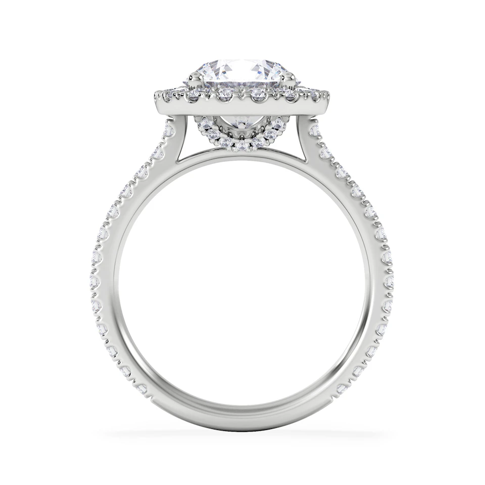 2.80ct Reina Lab Diamond Halo Engagement Ring in Platinum F/VS1