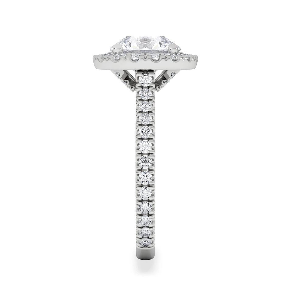 2.80ct Reina Lab Diamond Halo Engagement Ring in Platinum F/VS1