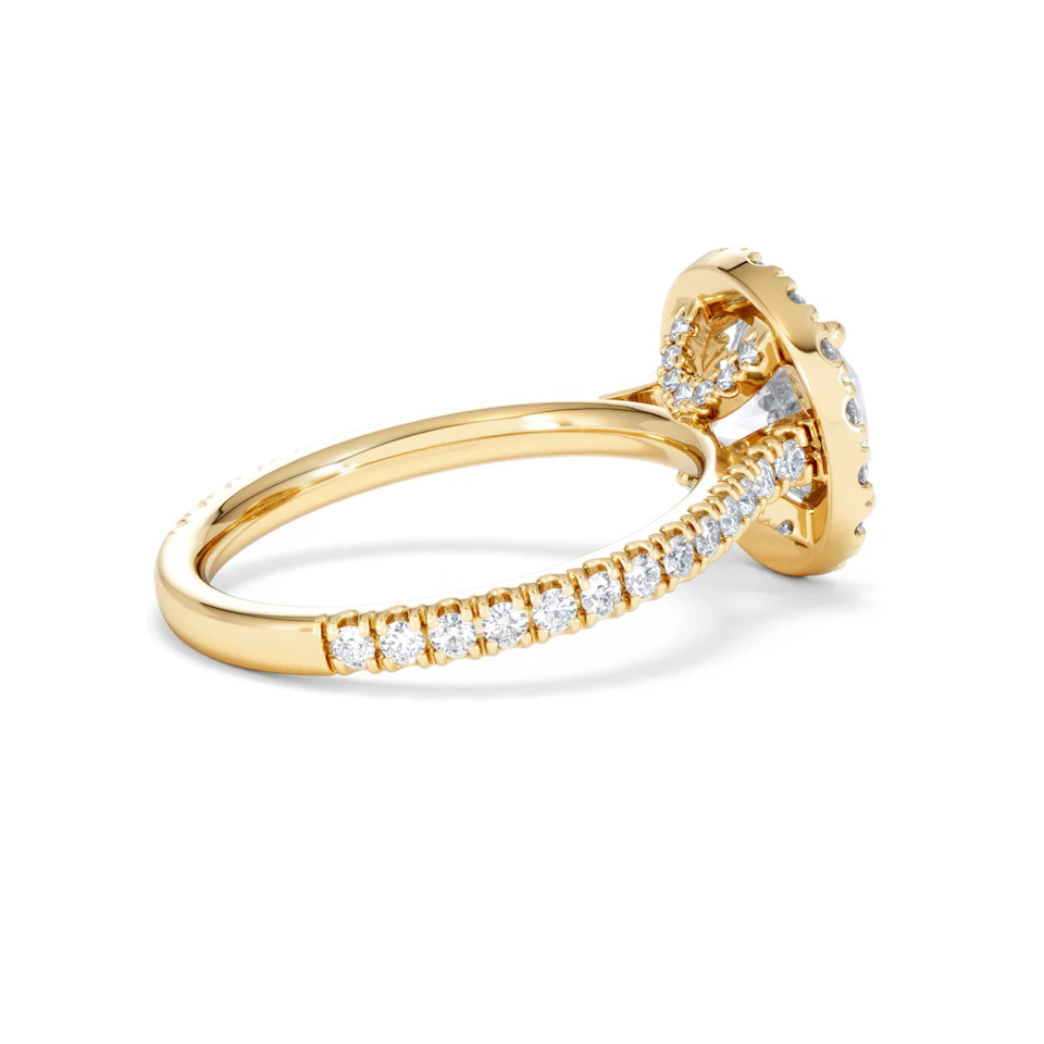 2.80ct Reina Lab Diamond Halo Engagement Ring in 18K Gold F/VS1