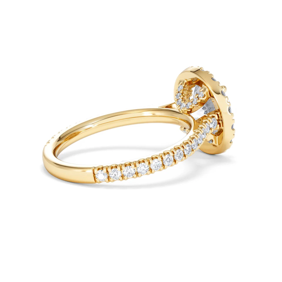 2.80ct Reina Lab Diamond Halo Engagement Ring in 18K Gold F/VS1