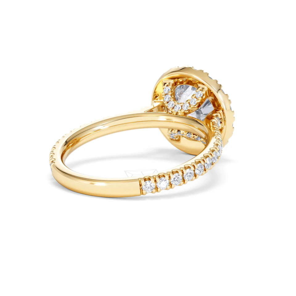 2.80ct Reina Lab Diamond Halo Engagement Ring in 18K Gold F/VS1