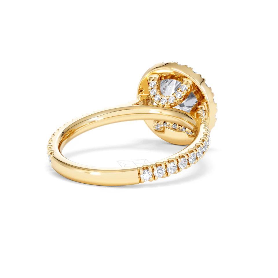 2.80ct Reina Lab Diamond Halo Engagement Ring in 18K Gold F/VS1