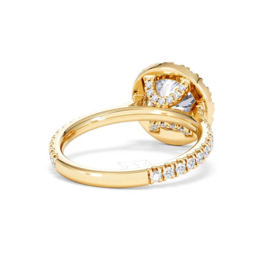 2.80ct Reina Lab Diamond Halo Engagement Ring in 18K Gold F/VS1