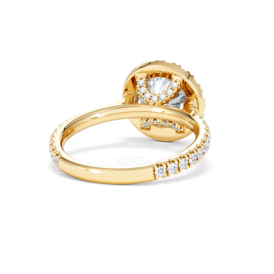 2.80ct Reina Lab Diamond Halo Engagement Ring in 18K Gold F/VS1