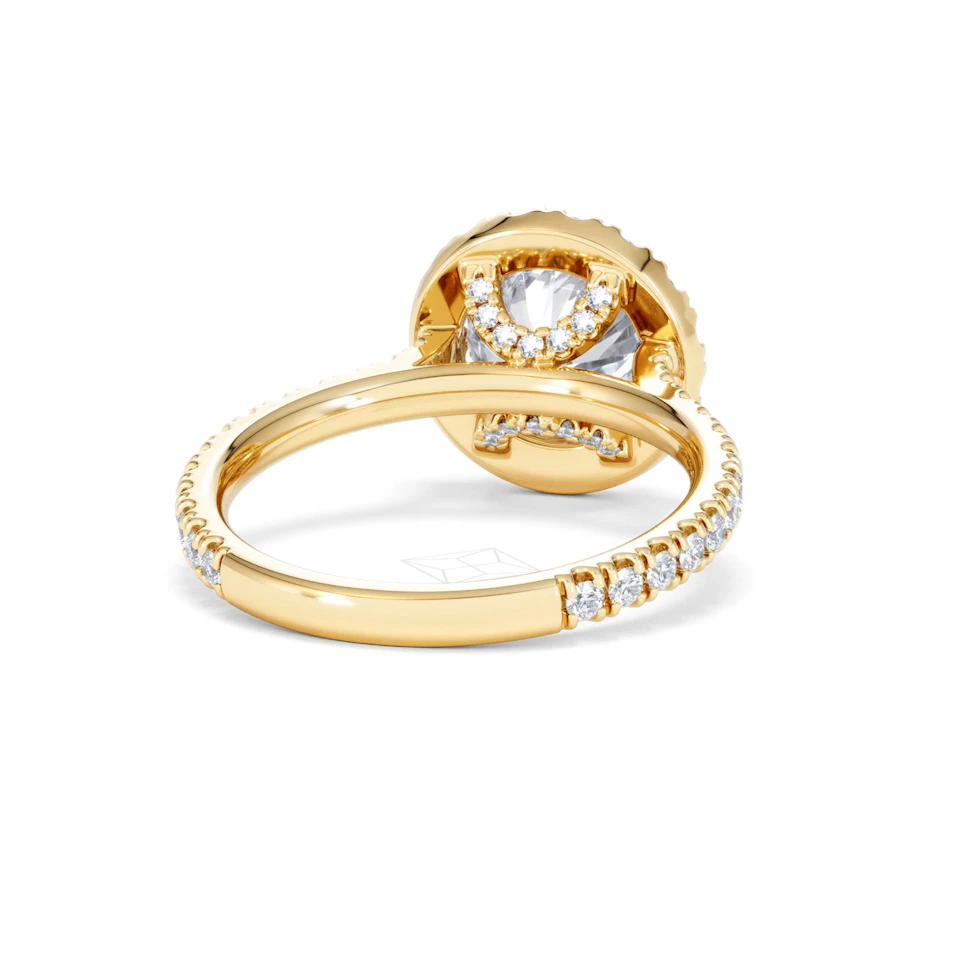 2.80ct Reina Lab Diamond Halo Engagement Ring in 18K Gold F/VS1