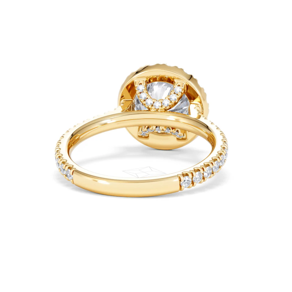 2.80ct Reina Lab Diamond Halo Engagement Ring in 18K Gold F/VS1
