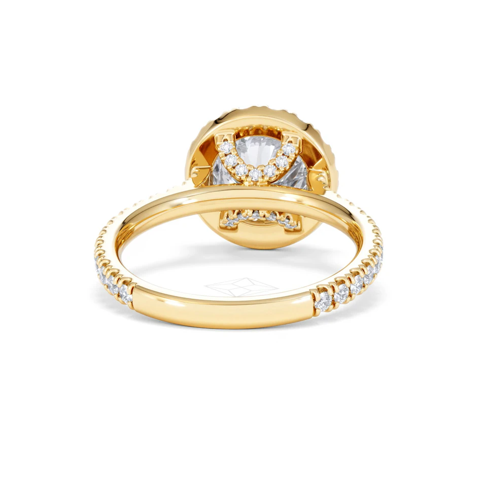 2.80ct Reina Lab Diamond Halo Engagement Ring in 18K Gold F/VS1