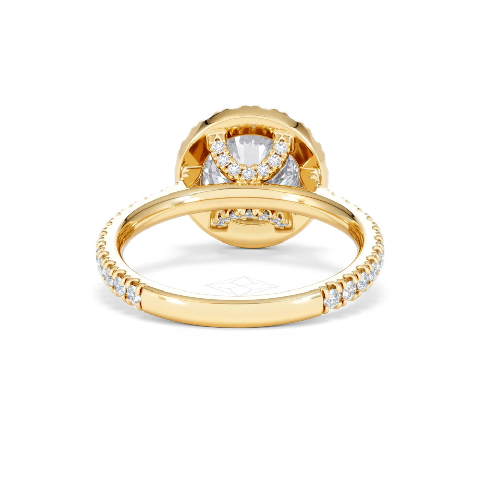 2.80ct Reina Lab Diamond Halo Engagement Ring in 18K Gold F/VS1