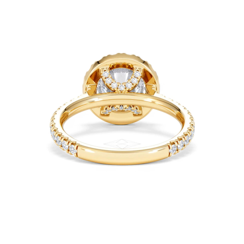 2.80ct Reina Lab Diamond Halo Engagement Ring in 18K Gold F/VS1
