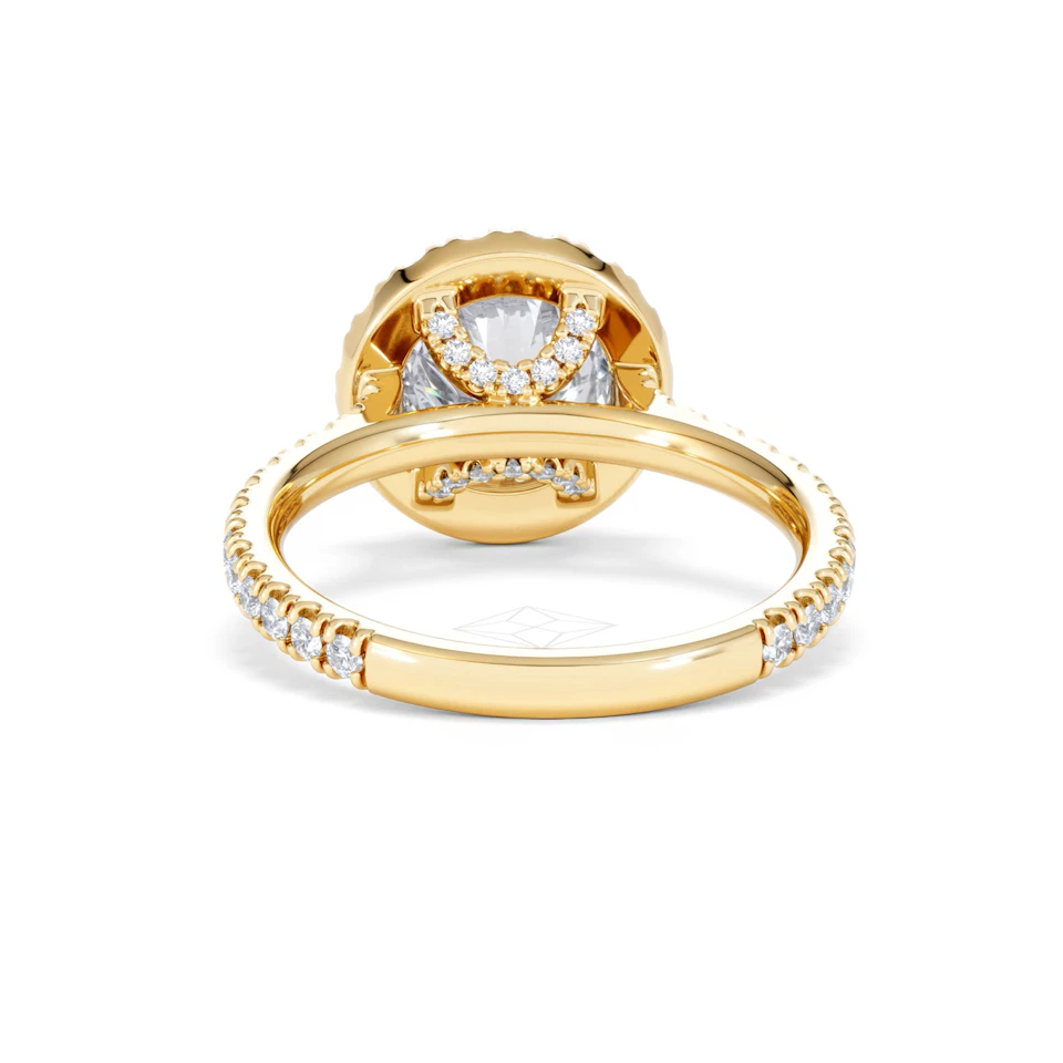 2.80ct Reina Lab Diamond Halo Engagement Ring in 18K Gold F/VS1