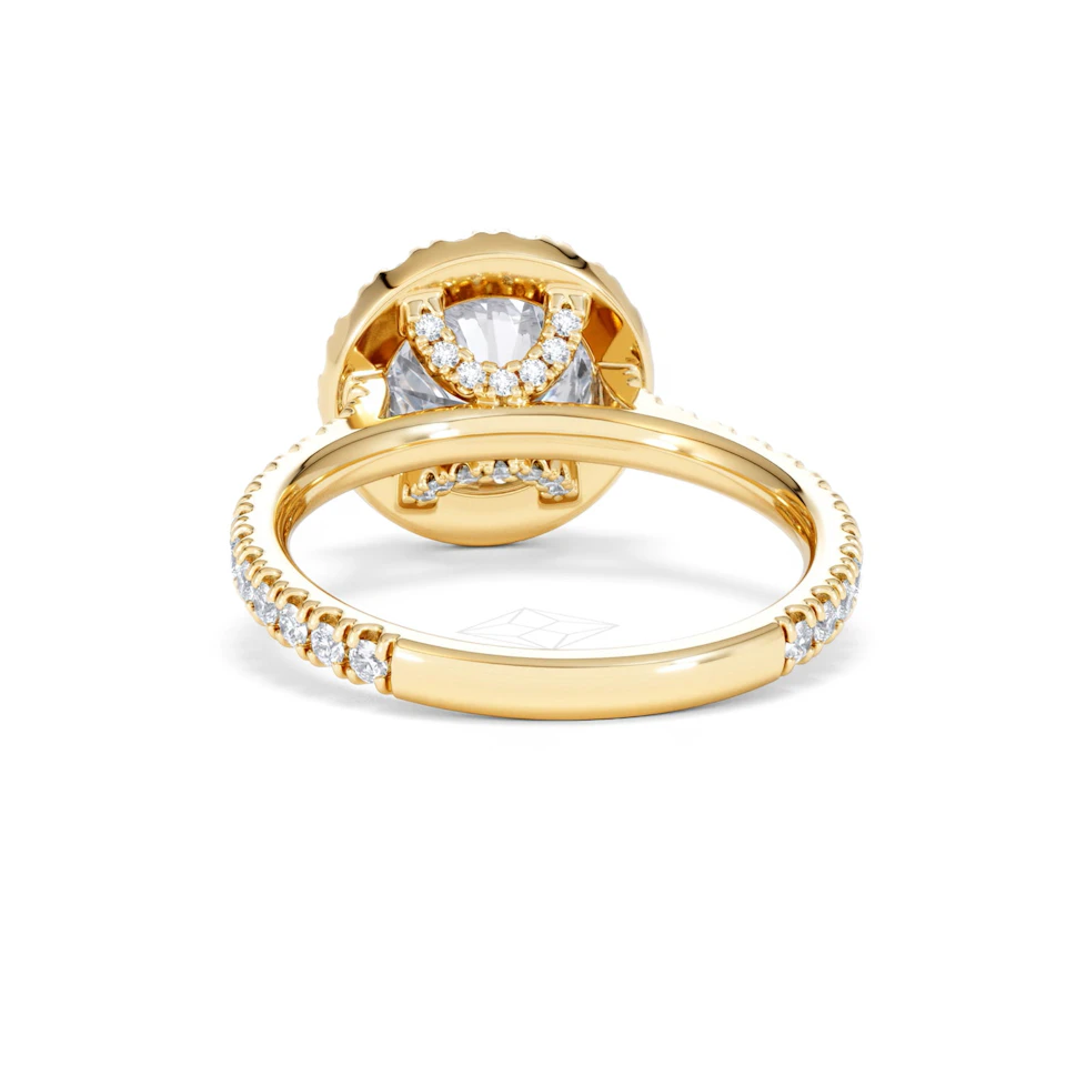 2.80ct Reina Lab Diamond Halo Engagement Ring in 18K Gold F/VS1