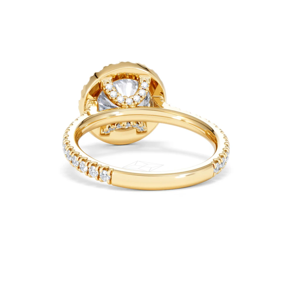 2.80ct Reina Lab Diamond Halo Engagement Ring in 18K Gold F/VS1