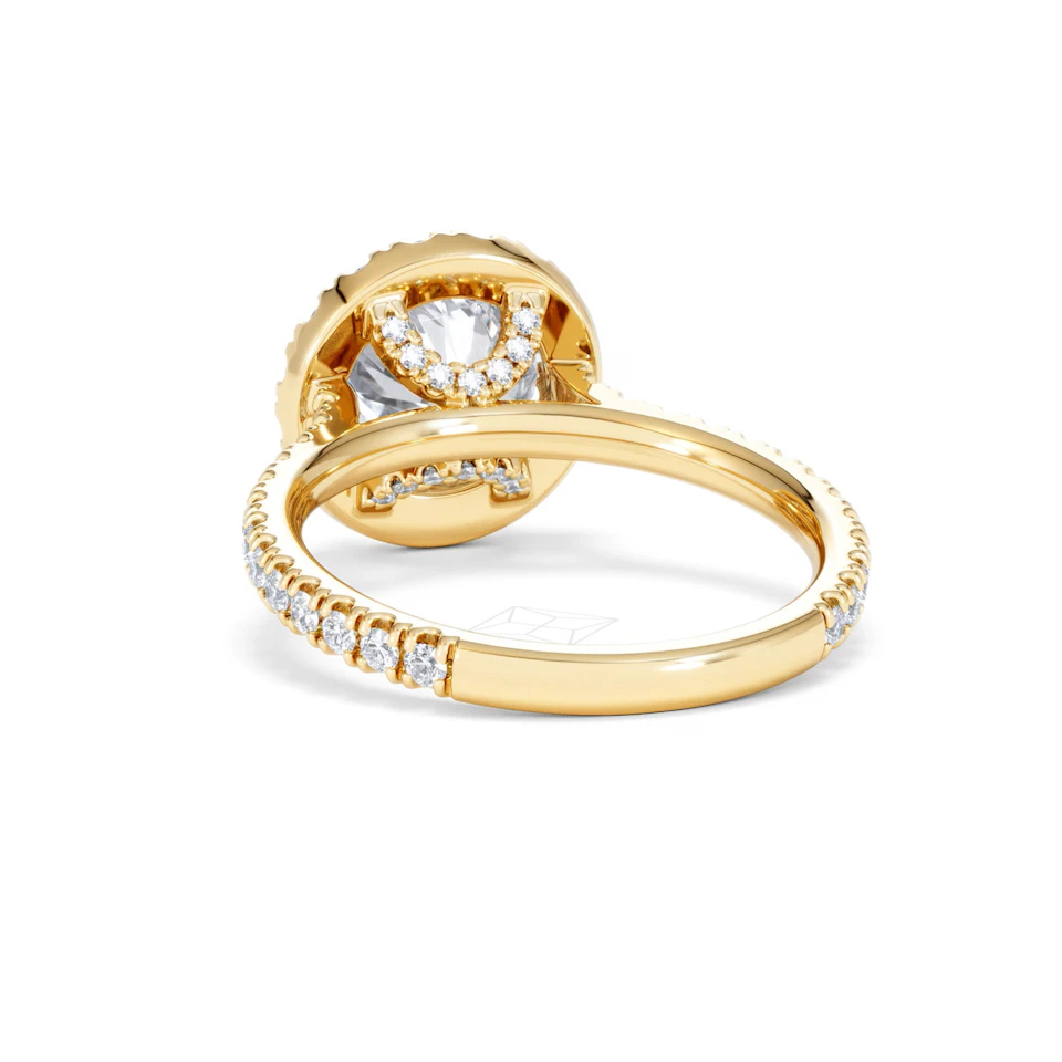 2.80ct Reina Lab Diamond Halo Engagement Ring in 18K Gold F/VS1