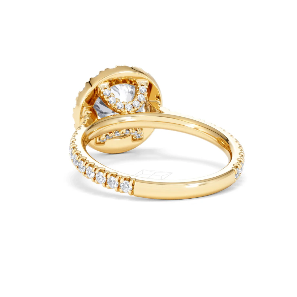 2.80ct Reina Lab Diamond Halo Engagement Ring in 18K Gold F/VS1
