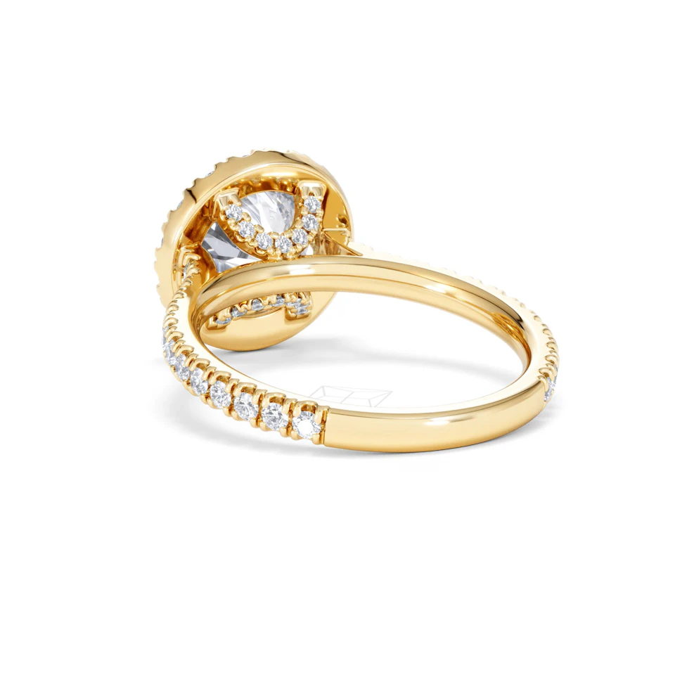 2.80ct Reina Lab Diamond Halo Engagement Ring in 18K Gold F/VS1