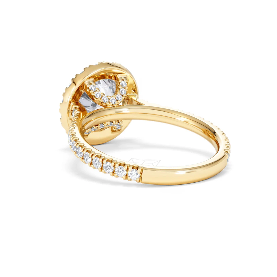 2.80ct Reina Lab Diamond Halo Engagement Ring in 18K Gold F/VS1