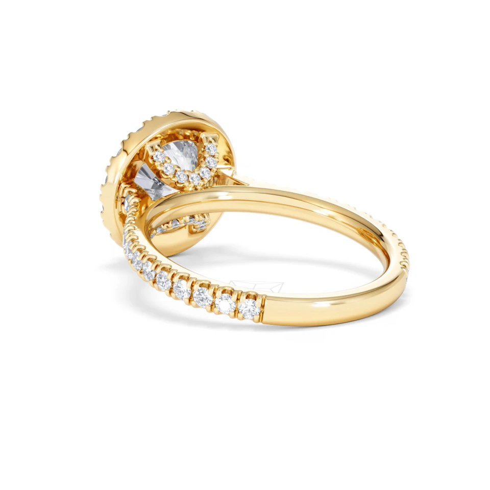 2.80ct Reina Lab Diamond Halo Engagement Ring in 18K Gold F/VS1