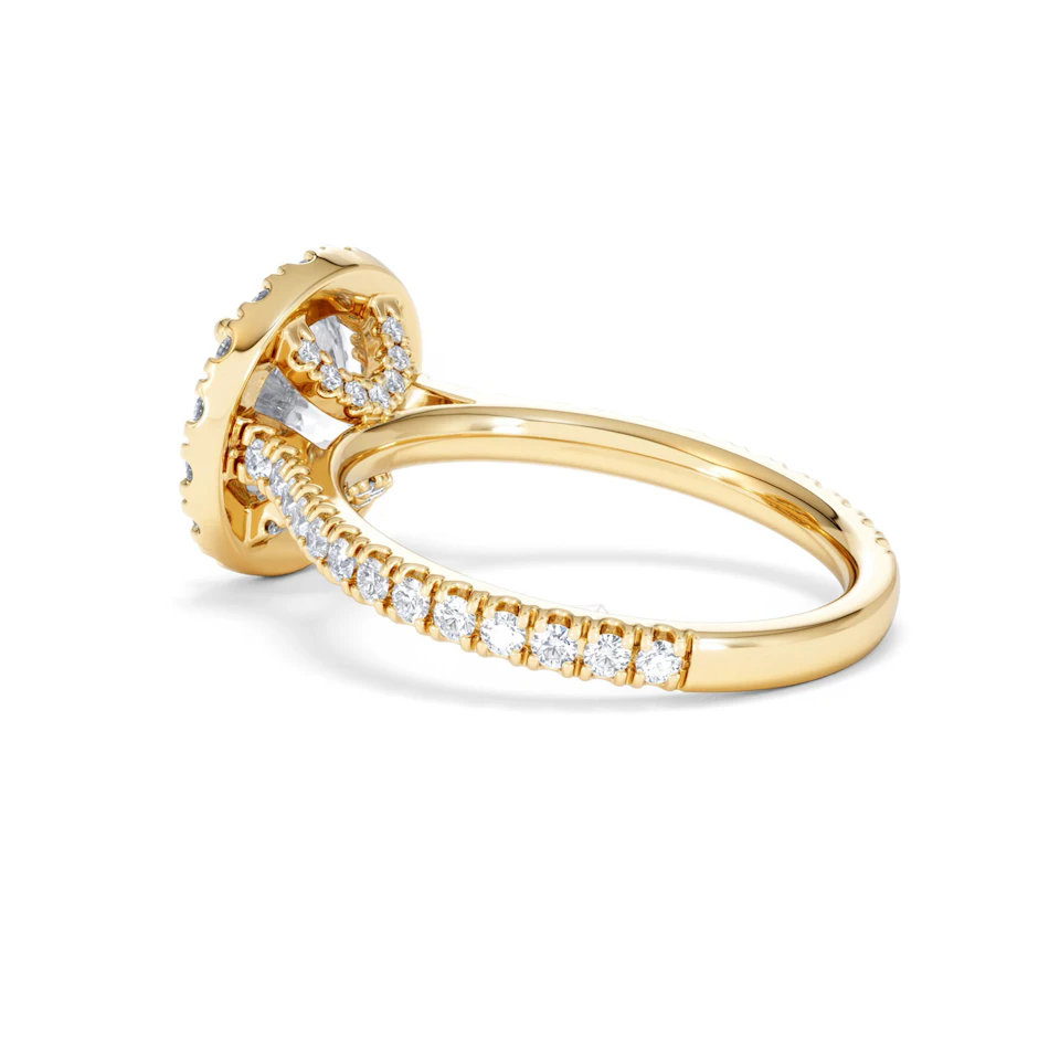 2.80ct Reina Lab Diamond Halo Engagement Ring in 18K Gold F/VS1