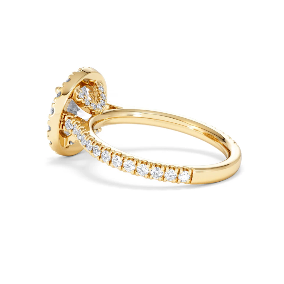 2.80ct Reina Lab Diamond Halo Engagement Ring in 18K Gold F/VS1