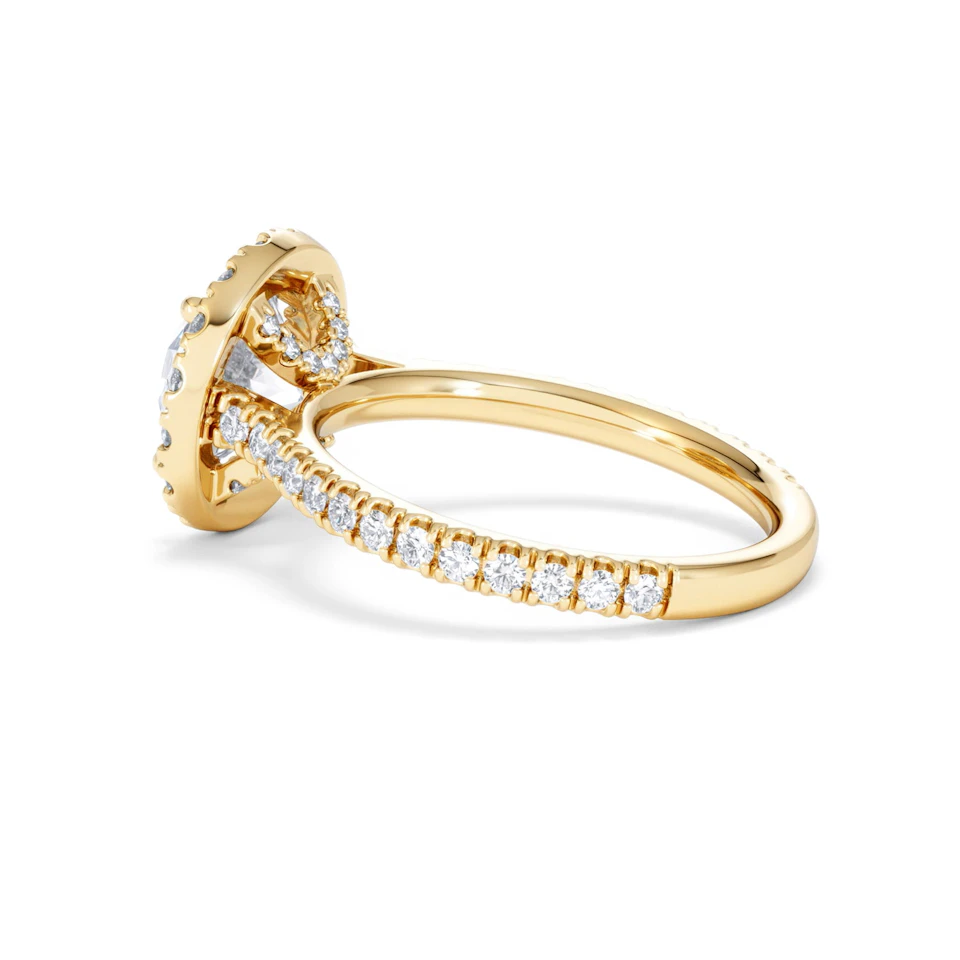 2.80ct Reina Lab Diamond Halo Engagement Ring in 18K Gold F/VS1