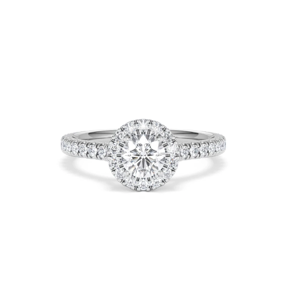 Reina Lab Diamond Halo Engagement Ring in Platinum 1.10ct F/VS1