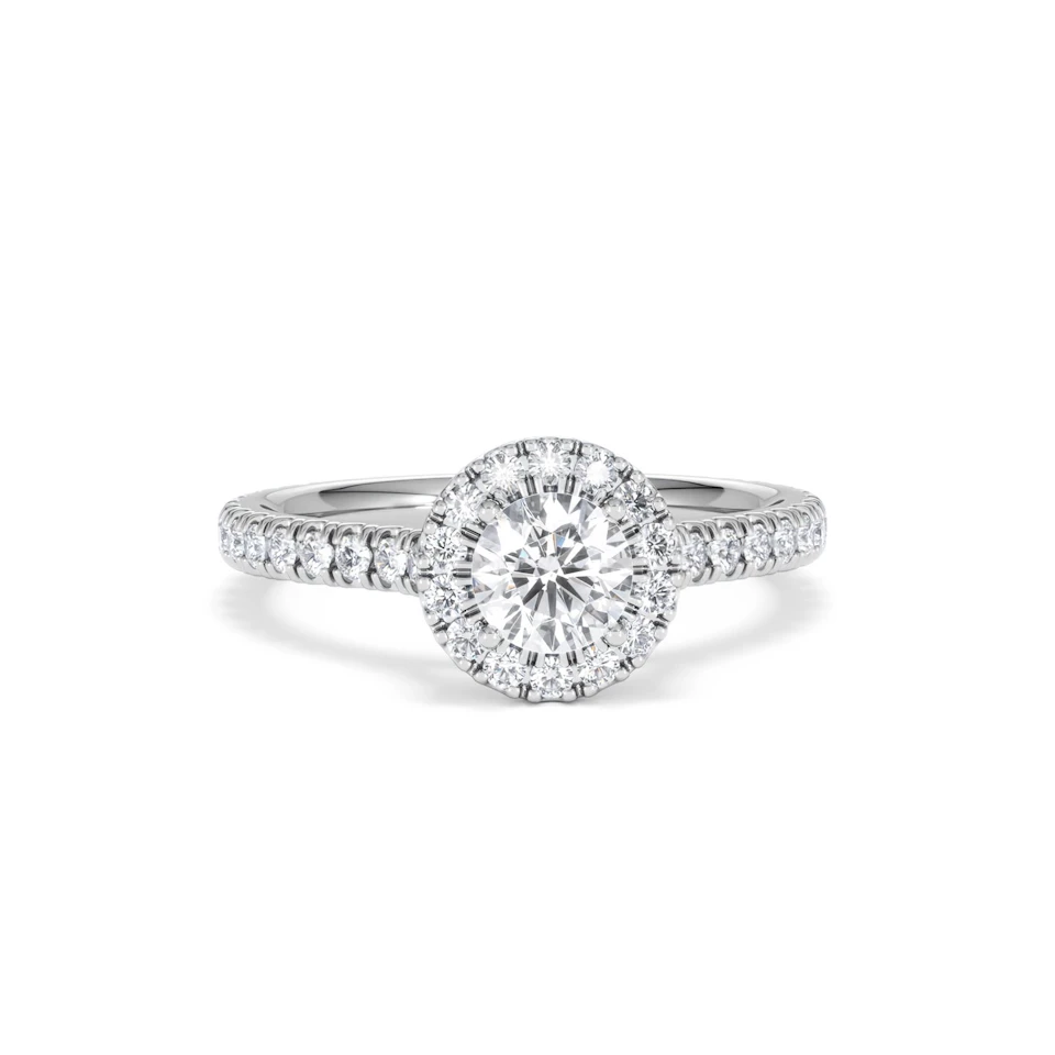 Reina Diamond Halo Engagement Ring in Platinum 1.10ct G/SI2