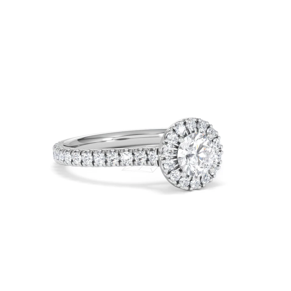 Reina Lab Diamond Halo Engagement Ring in Platinum 1.10ct F/VS1