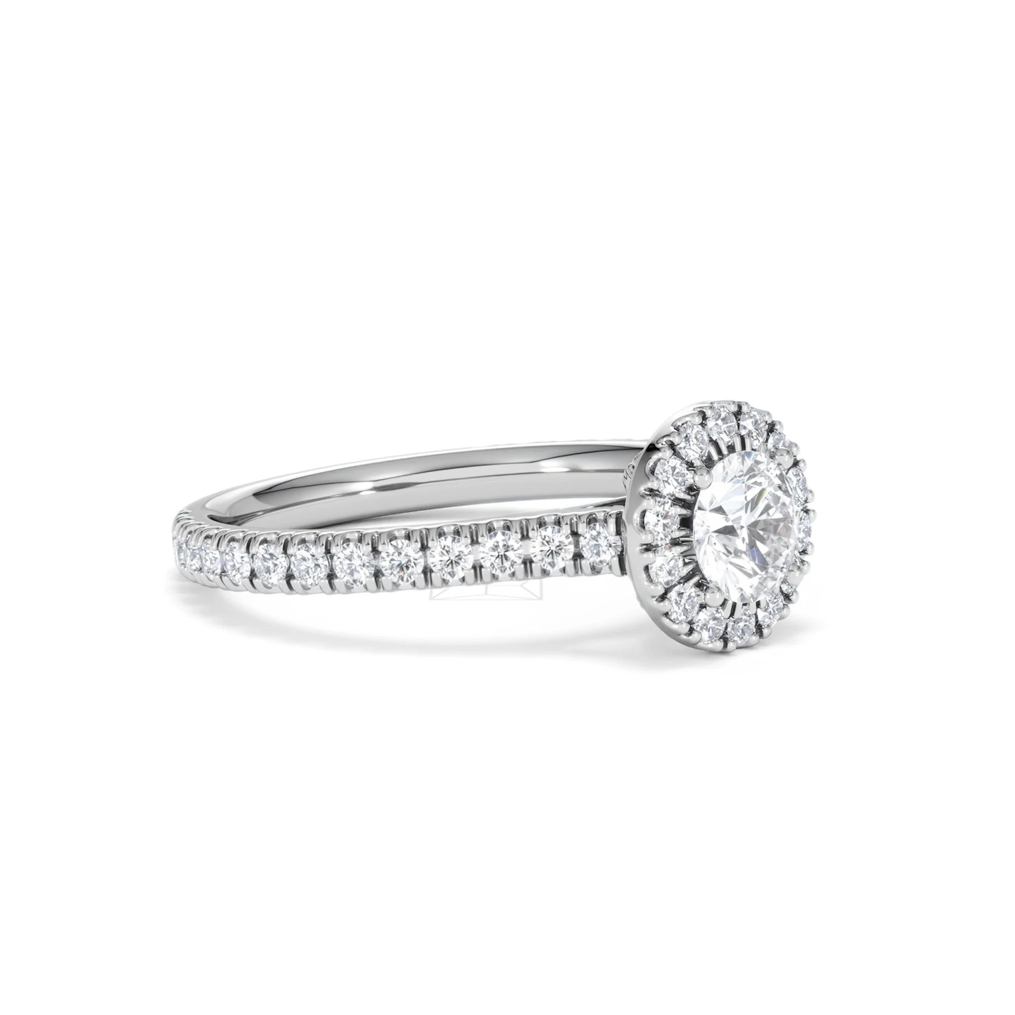 Reina Lab Diamond Halo Engagement Ring in 18K White Gold 1.10ct F/VS1