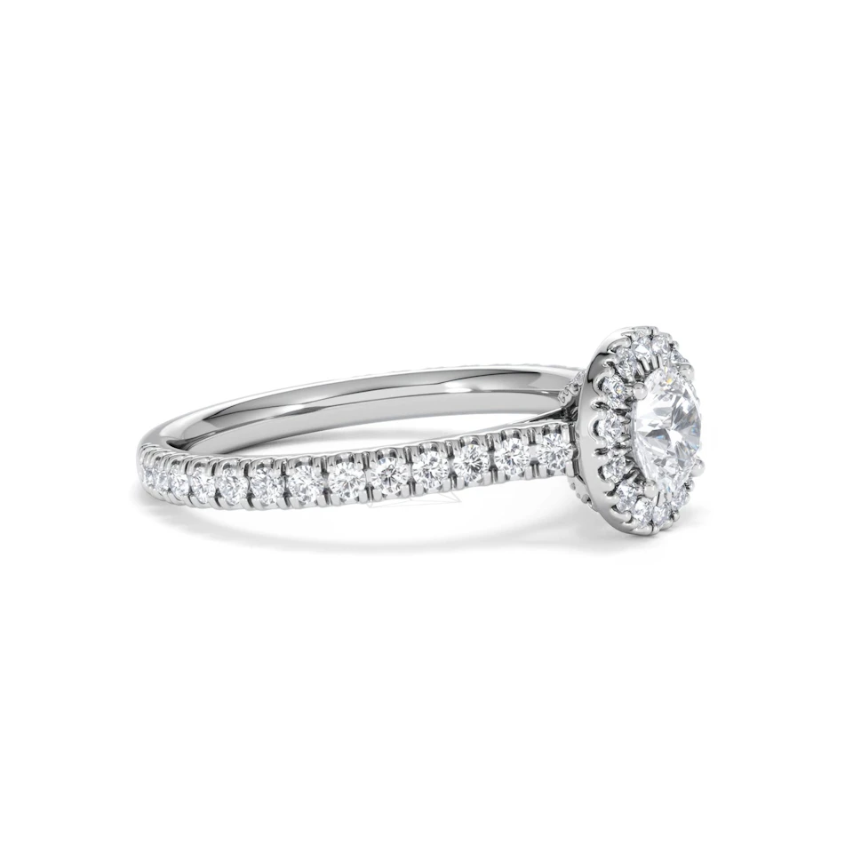 Reina Lab Diamond Halo Engagement Ring in Platinum 1.10ct F/VS1
