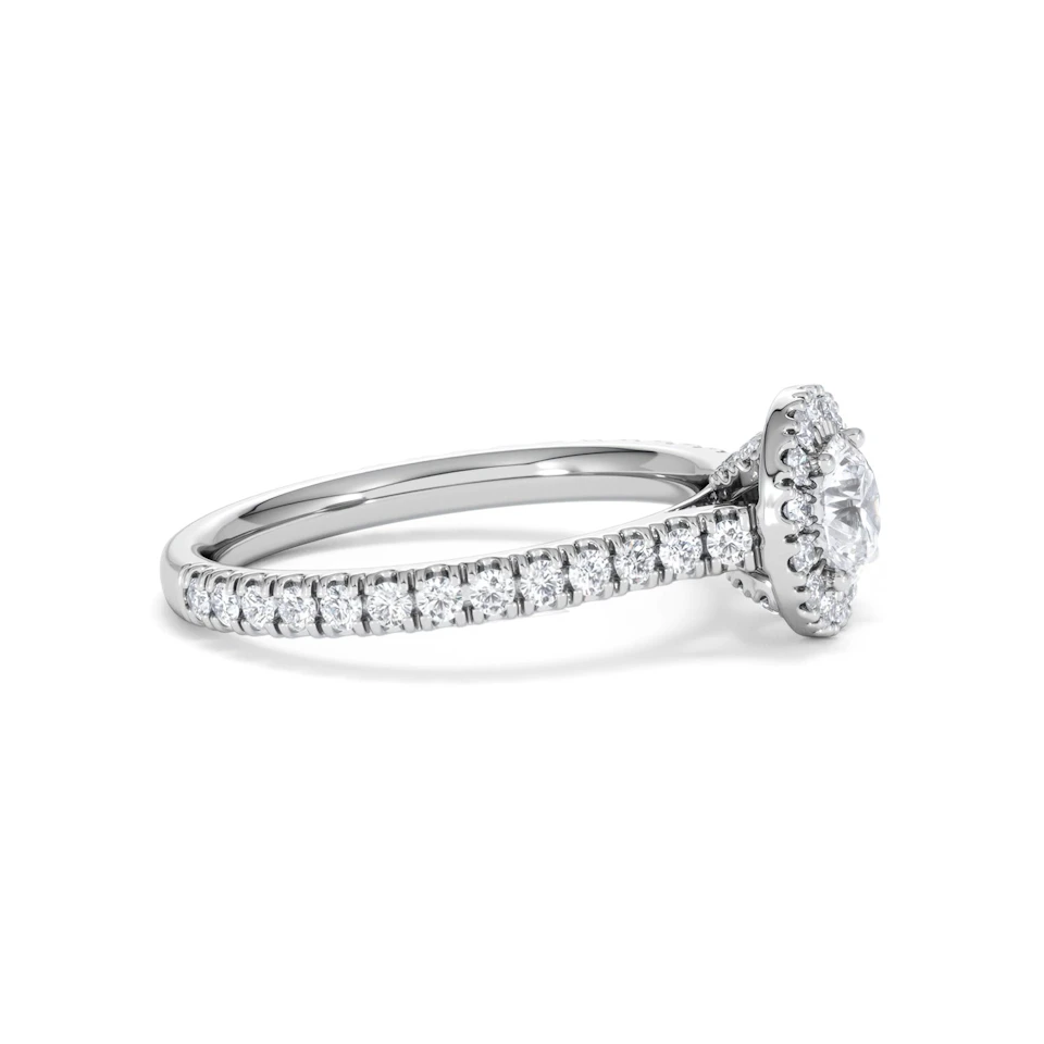 Reina Diamond Halo Engagement Ring in Platinum 1.10ct G/SI2