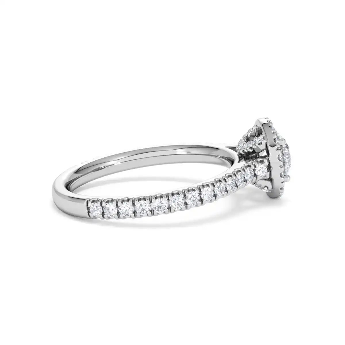 Reina Lab Diamond Halo Engagement Ring in 18K White Gold 1.10ct F/VS1
