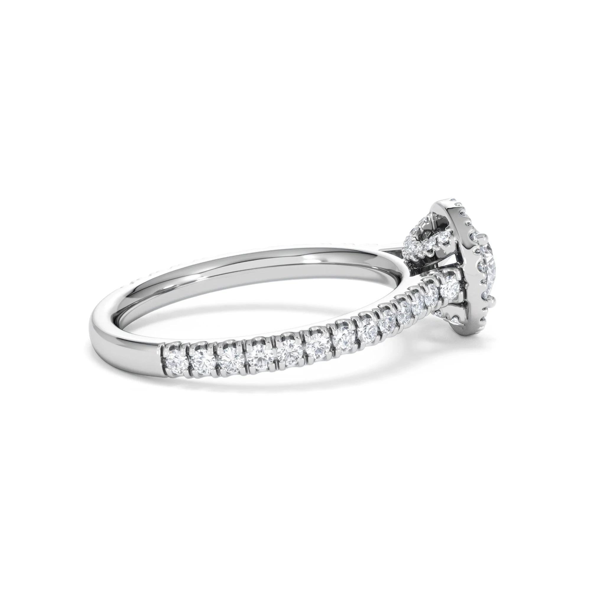 Reina Lab Diamond Halo Engagement Ring in 18K White Gold 1.10ct F/VS1