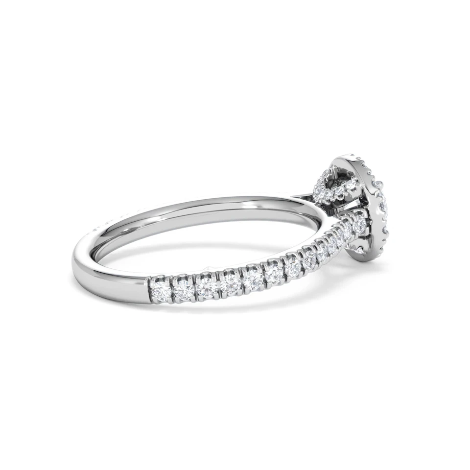 Reina Lab Diamond Halo Engagement Ring in Platinum 1.10ct F/VS1