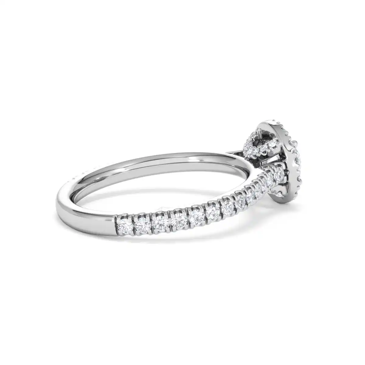 Reina Lab Diamond Halo Engagement Ring in 18K White Gold 1.10ct F/VS1