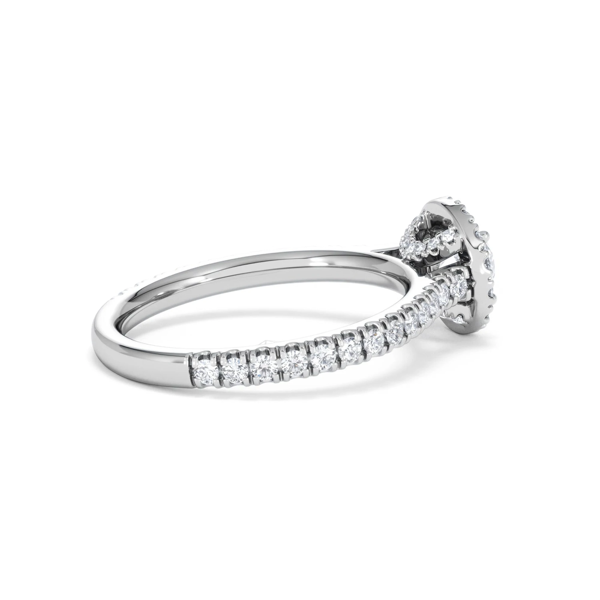 Reina Lab Diamond Halo Engagement Ring in 18K White Gold 1.10ct F/VS1
