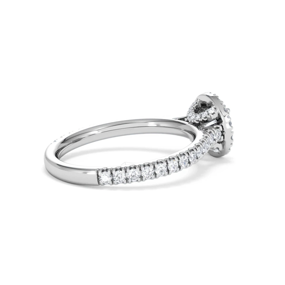 Reina Diamond Halo Engagement Ring in 18K White Gold 1.10ct G/SI2