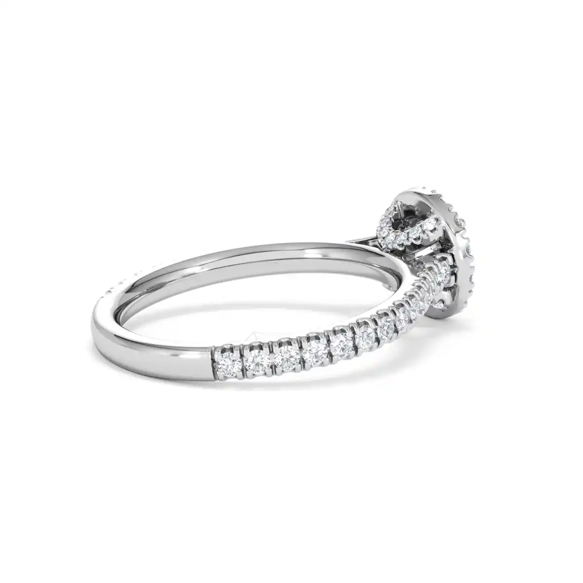 Reina Lab Diamond Halo Engagement Ring in 18K White Gold 1.10ct F/VS1