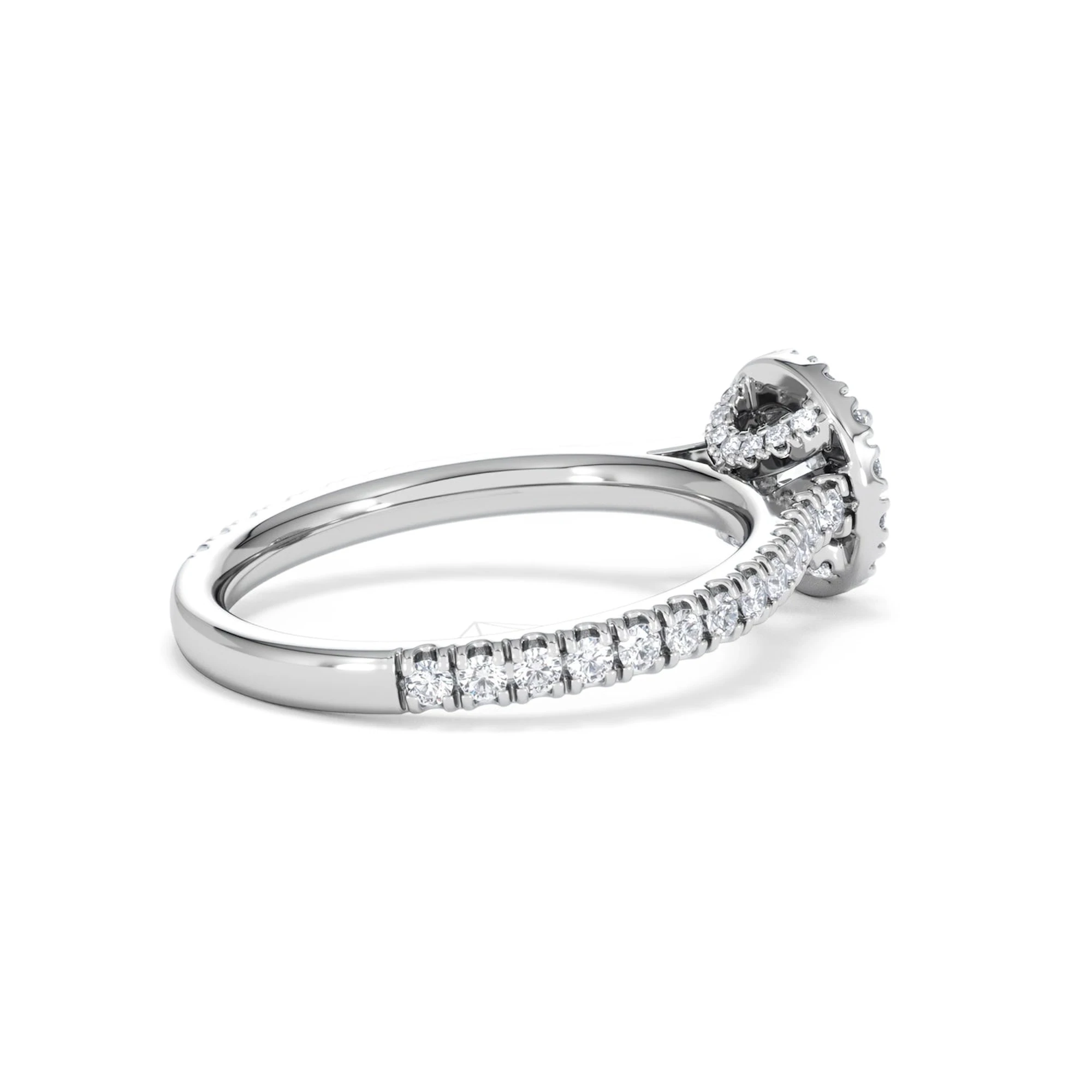 Reina Lab Diamond Halo Engagement Ring in 18K White Gold 1.10ct F/VS1